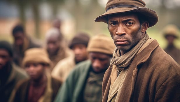 African American slaves family or group of black slaves. representing five generations all born on the plantation history concept of slavery old