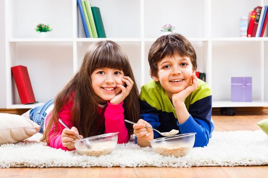 Image of children having healthy breakfast.