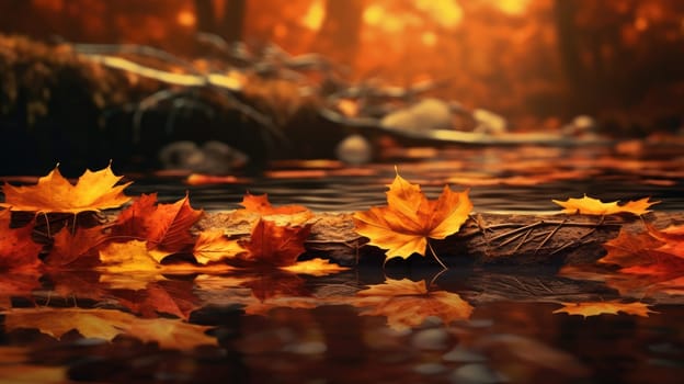 Autumn yellow leaves on the ground. Beautiful background for your design