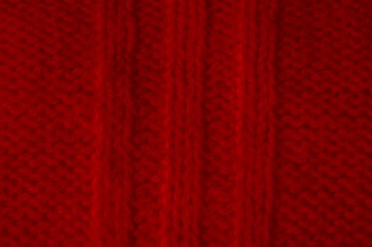 Structure Knitted Wool. Organic Woven Textile. Cotton Knitwear Warm Background. Weave Abstract Wool. Red Detail Thread. Scandinavian Holiday Print. Linen Jumper Embroidery. Knitted Fabric.