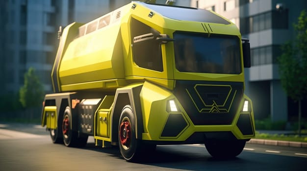 The electric truck of the future. The logistics concept of the future