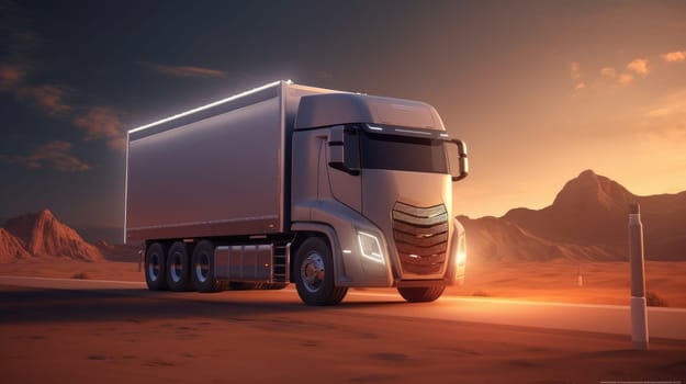 The electric truck of the future. The logistics concept of the future