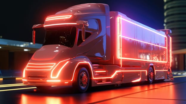 The electric truck of the future. The logistics concept of the future