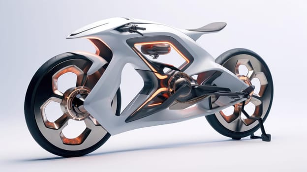 Motorcycle of the future, without a man on a white background