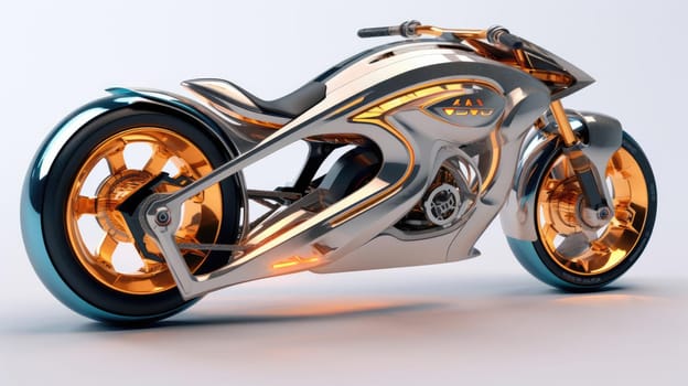 Motorcycle of the future, without a man on a white background