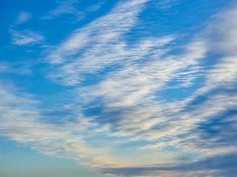 Beautiful Cirrus clouds with blue sky, The Cirrus clouds with a clear blue sky background in the midday.