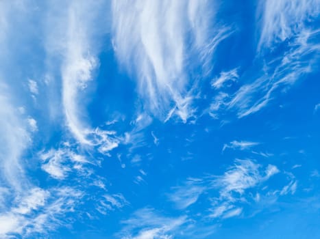 Beautiful Cirrus clouds with blue sky, The Cirrus clouds with a clear blue sky background in the midday.