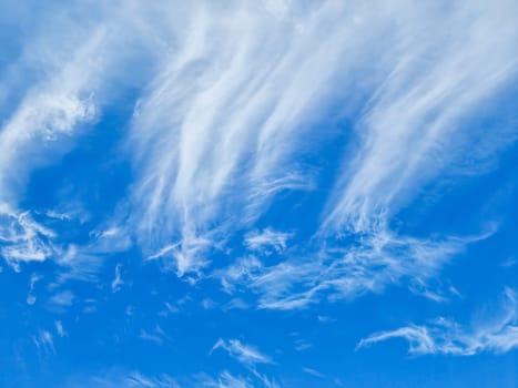 Beautiful Cirrus clouds with blue sky, The Cirrus clouds with a clear blue sky background in the midday.