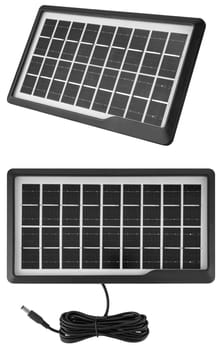 solar portable panel on a white background in insulation