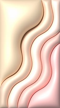 Abstract beige background with waves, 3D rendering illustration