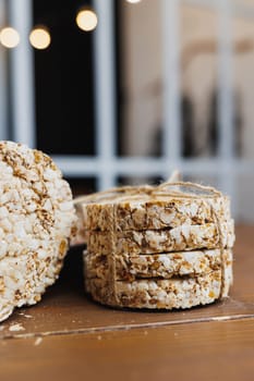 Rice round dietary loaves for healthy eating. Healthy Eating.