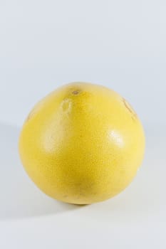 Pomelo fruit isolated on white background, tropical exotic citrus fruit