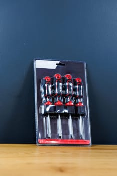 A set of construction tools, tools for builders. Set of screwdrivers
