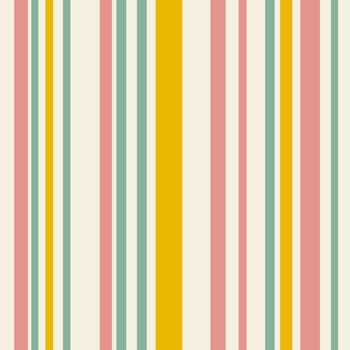 Hand drawn seamless pattern of beige yellow pink green stripes, summer vibrant striped background, modern trendy contemporary fabric print, saturated energetic colors, rainbow design dopamin