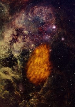 Far being shone nebula and star field against space. Elements of this image furnished by NASA .