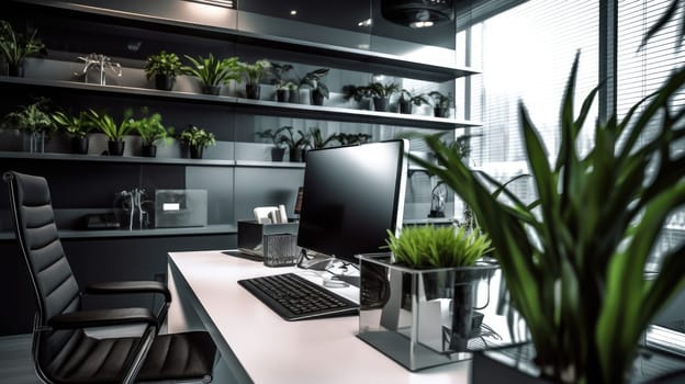 Inspiring office interior design Modern style Office featuring Sleek design architecture. Generative AI AIG 31.