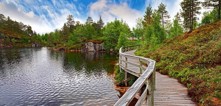 Beautiful Norwegian landscape. Landscape in june near Bodo, Nordland, Norway