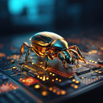 Electronic beetle on a chip. The concept of errors in software or errors in hardware