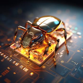 Electronic beetle on a chip. The concept of errors in software or errors in hardware