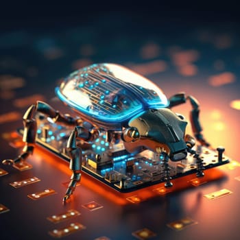 Electronic beetle on a chip. The concept of errors in software or errors in hardware