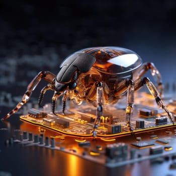 Electronic beetle on a chip. The concept of errors in software or errors in hardware