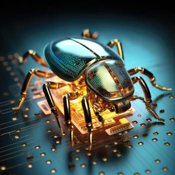 Electronic beetle on a chip. The concept of errors in software or errors in hardware