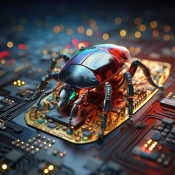 Electronic beetle on a chip. The concept of errors in software or errors in hardware