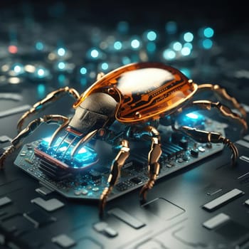 Electronic beetle on a chip. The concept of errors in software or errors in hardware