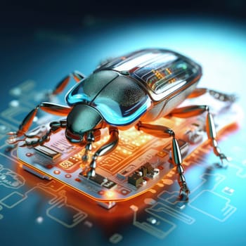 Electronic beetle on a chip. The concept of errors in software or errors in hardware