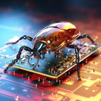 Electronic beetle on a chip. The concept of errors in software or errors in hardware