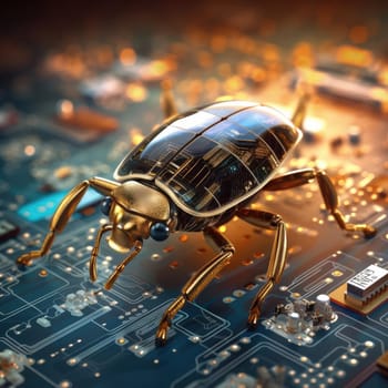 Electronic beetle on a chip. The concept of errors in software or errors in hardware