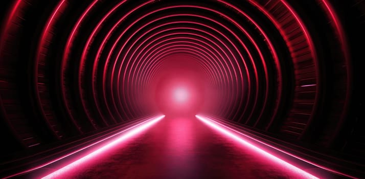 A tunnel of luminous red lines around. Beautiful background for your product