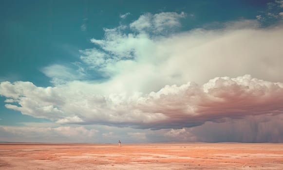 Desert and sky with clouds. Beautiful background for your design