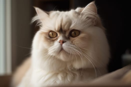 Portrait of a cute cat looking away. Bambino cat.Generative AI.