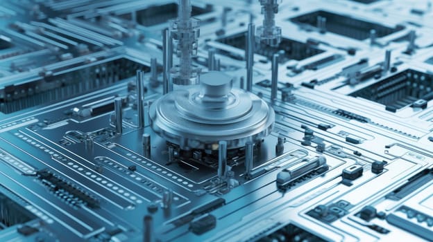 Abstract representation of the CPU on the circuit board