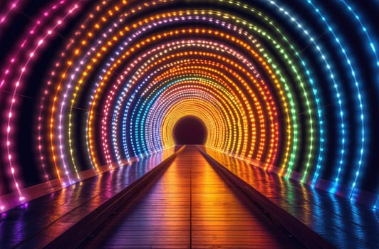 A tunnel of luminous lines around. Beautiful background for your product