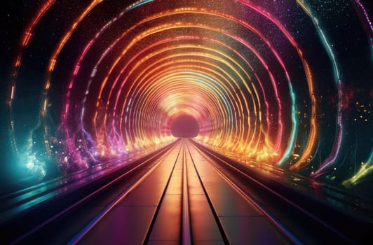 A tunnel of luminous lines around. Beautiful background for your product