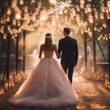 The bride and groom at the perfect wedding. Wedding concept