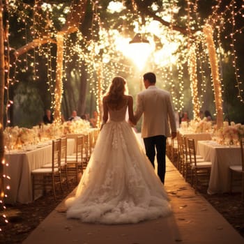 The bride and groom at the perfect wedding. Wedding concept