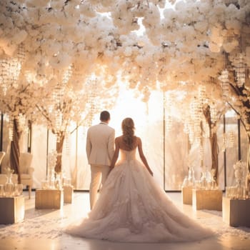 The bride and groom at the perfect wedding. Wedding concept