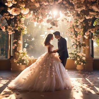 The bride and groom at the perfect wedding. Wedding concept