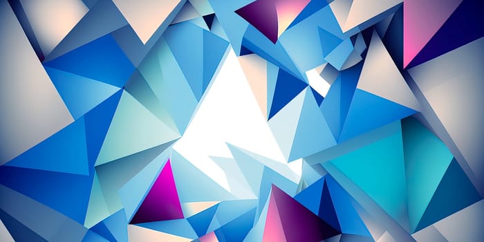 white, blue, purple geometric triangle abstract background illustration. winter, cold, mood abstract background