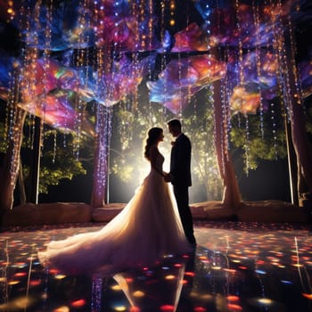 The bride and groom at the perfect wedding. Wedding concept