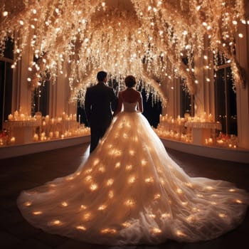 The bride and groom at the perfect wedding. Wedding concept