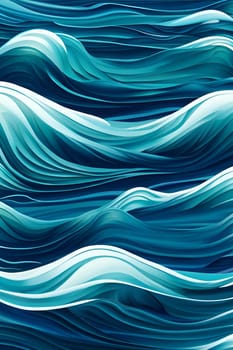 Blue waves in the sea. Water. Waves pattern. Generative AI