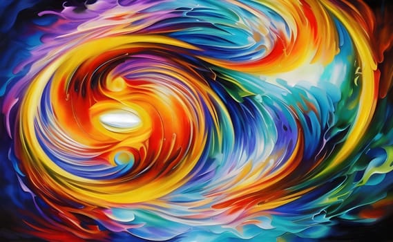 Colorful swirly curly background. Inspired on water with goldfishes. Generative AI.