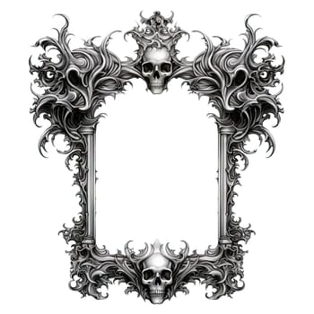 SKULL frame. skeleton head frame background