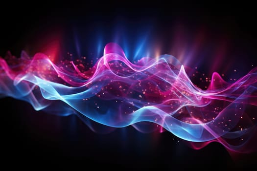 abstract futuristic background and colourful wave, Data transfer concept Fantastic wallpaper, Ai Generative.