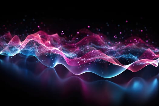 abstract futuristic background and colourful wave, Data transfer concept Fantastic wallpaper, Ai Generative.