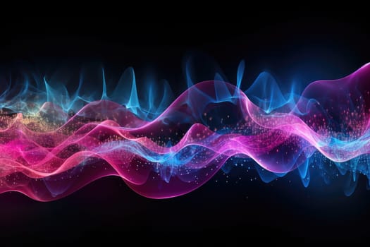 abstract futuristic background and colourful wave, Data transfer concept Fantastic wallpaper, Ai Generative.